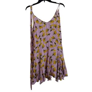 Yumi Kim lemon lavender destiny dress detachable belt spaghetti straps Sz Large